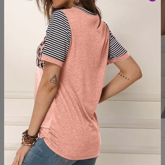 Leopard Colour Block Tee - Picture 2 of 3